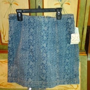NWOT Free People Denim Mini Skirt